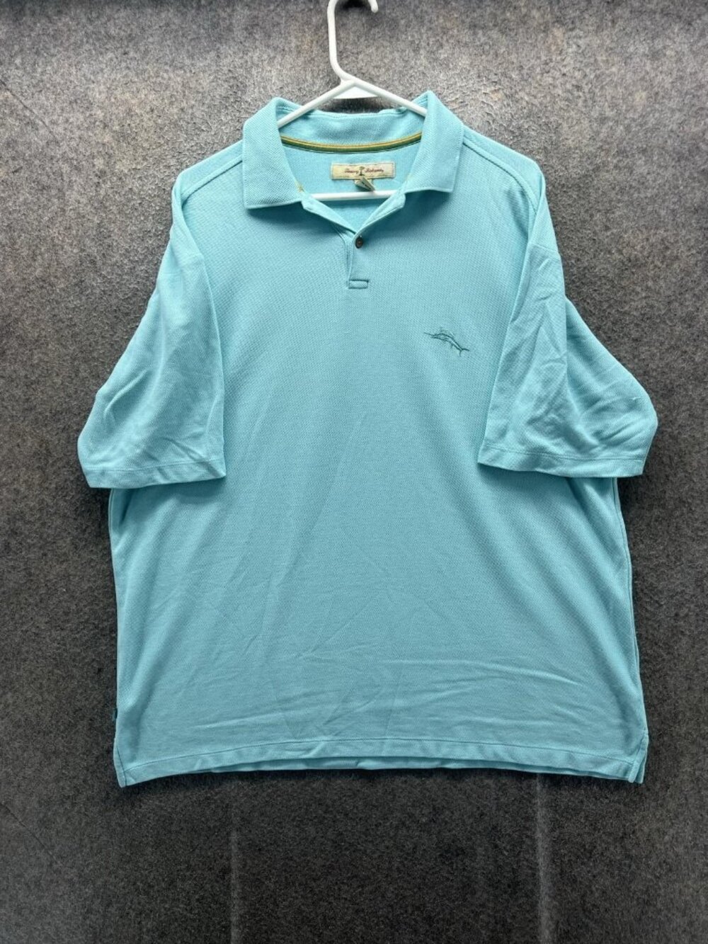 Tommy Bahama Polo Shirt Men Large Blue Pima Cotton Knit Casual Logo Short Sleeve